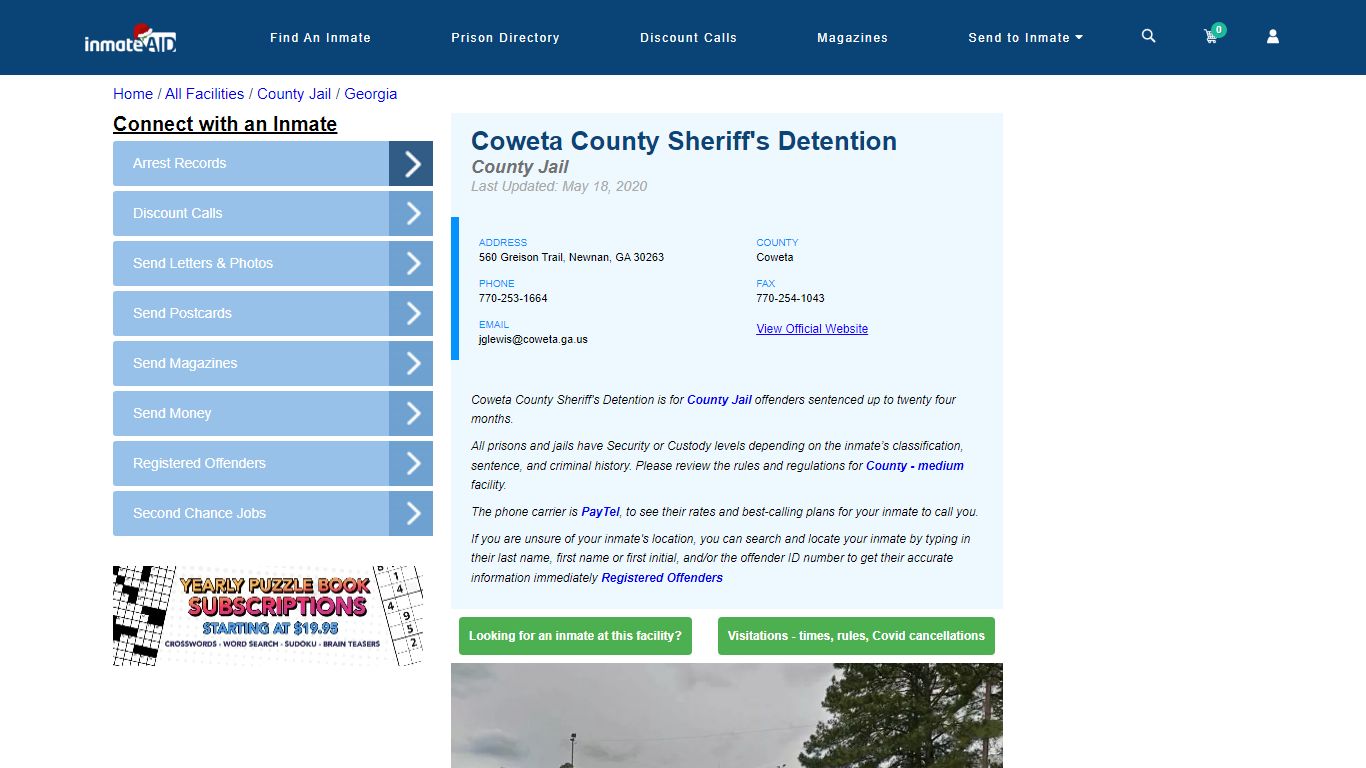 Coweta County Sheriff's Detention - Inmate Locator - Newnan, GA